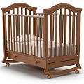 Детская кроватка Nuovita Parte dondolo, колесо + качалка (Орех) — Фото