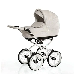 Детская коляска Esperanza Classic Leatherette 2 в 1 кожа Цвет рамы - Белая поворотная рама