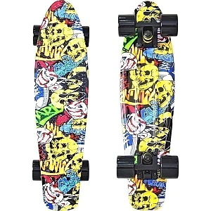 Скейтборд RT Y-Scoo Fishskateboard Print 22" с сумкой арт. 401G, 56,6х15
