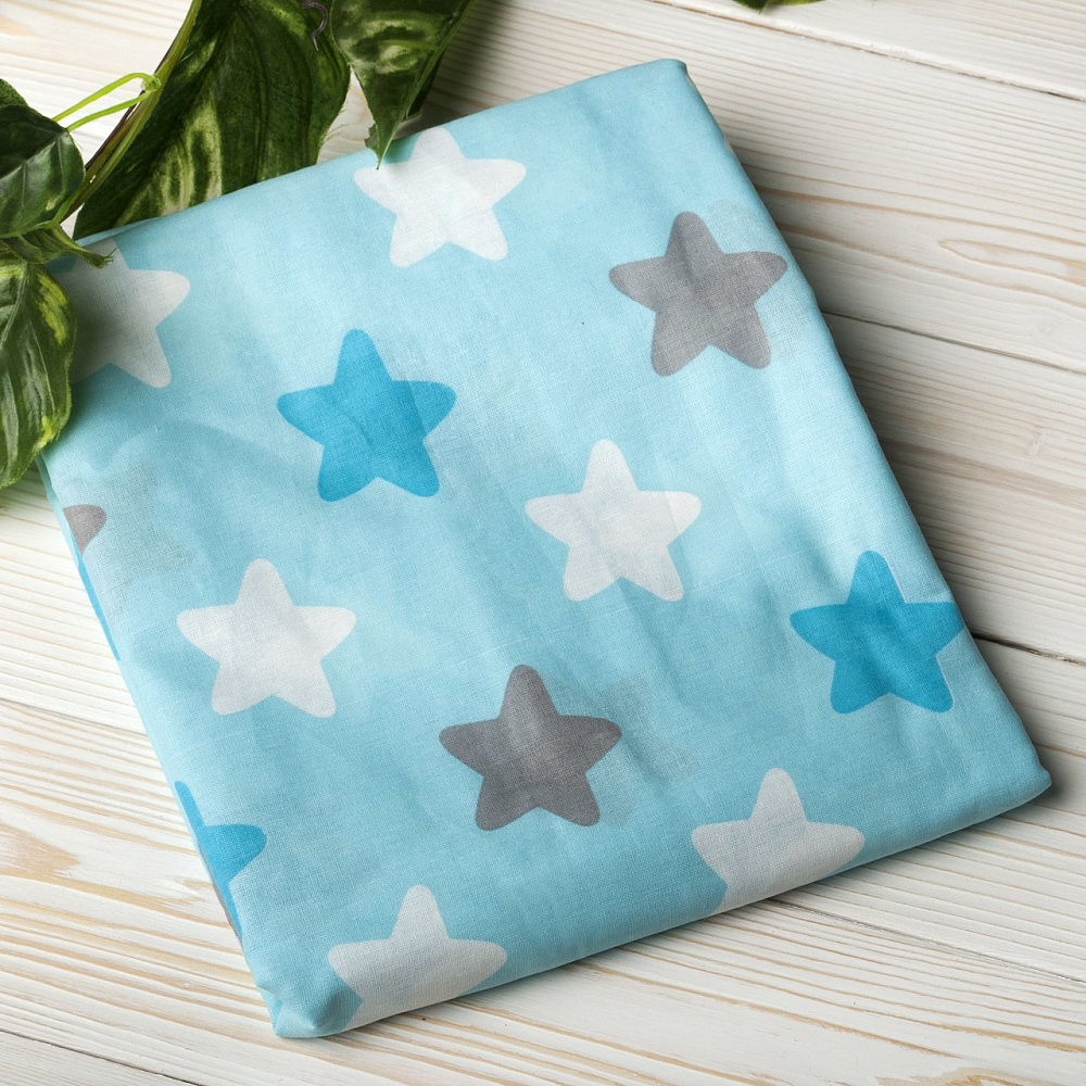 Простыня на резинке в кроватку AmaroBaby 125 х 75, бязь - Фото