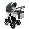 Детская коляска Verdi Pepe Eco Plus 3 в 1, ткань+эко-кожа (29 Flower Graphit
						
					) — Фото