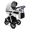 Детская коляска Verdi Pepe Eco Plus 3 в 1, ткань+эко-кожа (35 Linen White
						
					) — Фото