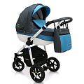 Детская коляска Verdi Pepe Eco Plus 3 в 1, ткань+эко-кожа (23 Sea
						
					) — Фото