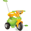 Трехколесный велосипед Pilsan Happy с родительской ручкой, 07-165 (зелено-желтый) — Фото