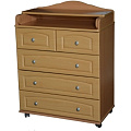 Пеленальный комод Антел Ульяна-6 800/5 МДФ (Бук
						
					) — Фото