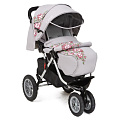 Детская прогулочная коляска Capella S-901WF Air Сибирь Roses (Серый
						
					) — Фото