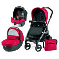 Детская коляска Peg-Perego Book Plus Completo 3 в 1, шасси Jet (Bloom Red
						
					) — Фото