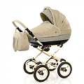 Детская коляска Esperanza Victoria Leatherette кожа 2 в 1 Цвет рамы - Бежевый - Маленькие колеса (29
						
					) — Фото