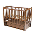 Детская кроватка Счастливый Малыш Кроха-2, поперечный маятник (Светлый орех) — Фото