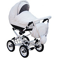 Детская коляска Esperanza Victoria Leatherette кожа 2 в 1 Цвет рамы - Бежевый - Маленькие колеса (22
						
					) — Фото
