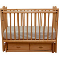 Детская кроватка Счастливый Малыш Дюймовочка, продольный маятник (Натуральная сосна) — Фото